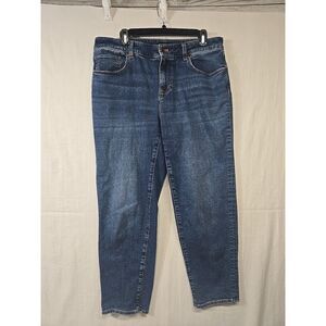 Talbots Jeans Womens 8 Blue Everyday Relaxed Straight Stretch Denim Cotton Blend